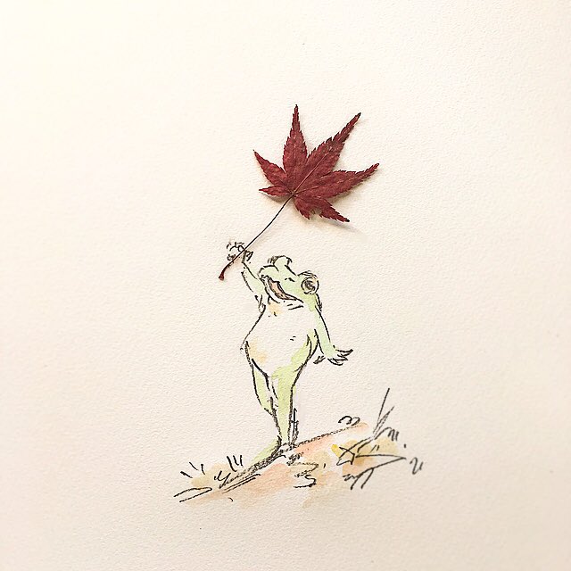 「ゲットしたカエル。 」|じゅえき太郎のイラスト