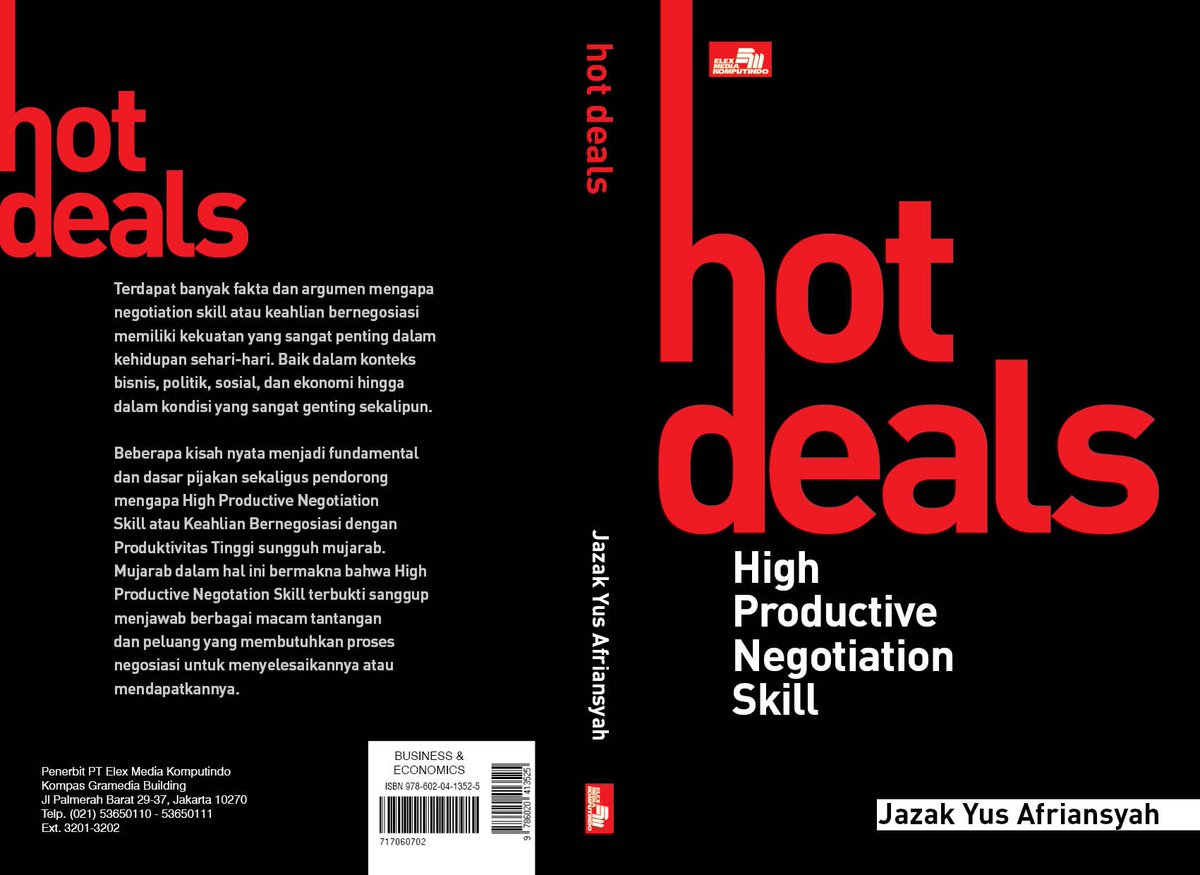 'Hot Deasl' Book is designed to support negotiator with current necessary knowledge, skills and insights, how to be more productive and always productive in every negotiation opportunity.

#inspiringbooks #negotiationskill #negotiation #leadershipdevelopment #inspiration