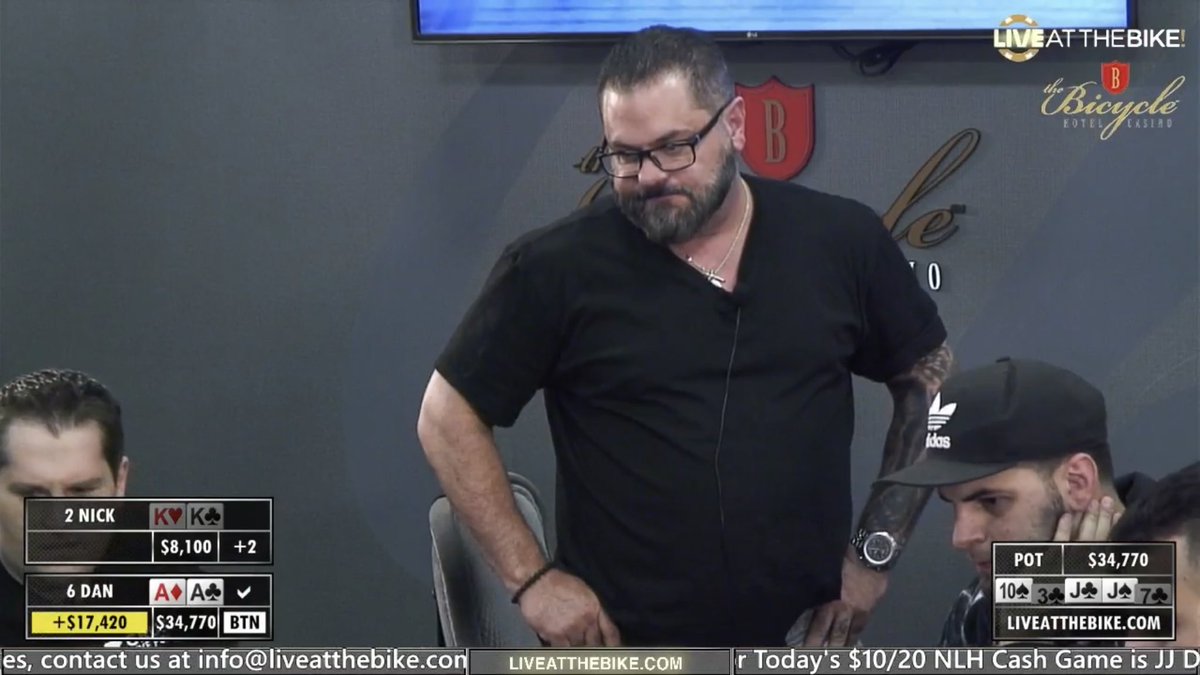 BallyPokerLive's tweet photo. Wow! $35,000 pot in $10/20/40!!!

AA vs KK for a massive cooler!!!

https://t.co/6deXLOOXfu https://t.co/d7K2JbzHps
