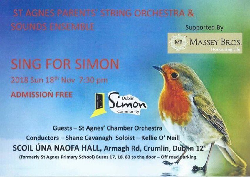 LittleSharpEyes's tweet photo. Please come along to our FREE Concert tomorrow 7.30pm!🎶🎼🎵
All Raffle proceeds are going to the @SimonCommunity Dublin!
#StAgnesCrumlin #StringsOrchestra with @SoundsEnsemble 👏🏻👏🏻👏🏻
#Handel #Tchaikovsky #Schubert #Sibelius #Beethoven #Strauss
#JohnWilliams #IrvingBerlin ❤️ https://t.co/6BBuL93gYC