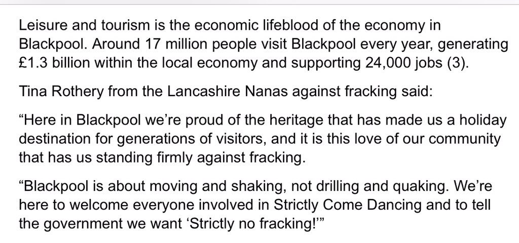 frackfreelancs's tweet photo. Tonight @bbcstrictly comes to ✨Blackpool!
Tourism is lifeblood of Fylde coast:
= 17 million visitors
= £1.3bn local economy
But who'd want to visit a gasfield?
Keep Blackpool for ballroom & fun #StrictlyNoFracking
Join us on comedy carpet 3.30 #Strictly https://t.co/PC0h0kKQiJ https://t.co/r04rXTV33p