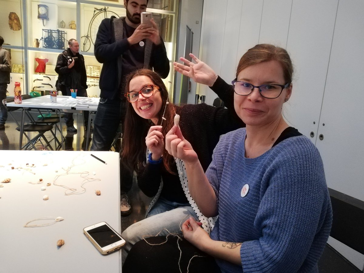 PGR_ARCH's tweet photo. Enjoying prehistoric jewellery making; who says these activities are just for the kids?! @RAMMuseum #BeingHuman18 #BeingHuman_Exeter https://t.co/ufsT1AXR7I