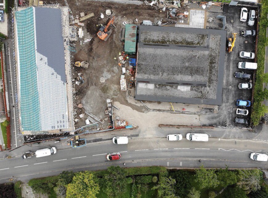 langdalecapital's tweet photo. Aerial views of #Burtonwood through the various stages of construction. #dronephotography #property #coop #coopfood https://t.co/BF8OHP7oqZ