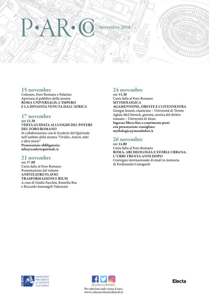 📌 Prossimi appuntamenti al #ParcoColosseo