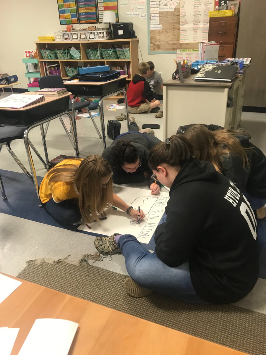 havingclassn7th's tweet photo. Assignment-You have 15 minutes to create a visual summary that captures the central idea of first 12 chapters. Your visual must include the impact of setting on the plot and characters and all major conflicts. #creativethinkers #whatistheauthorreallysaying #2minstopresent https://t.co/tSzzURrlDO