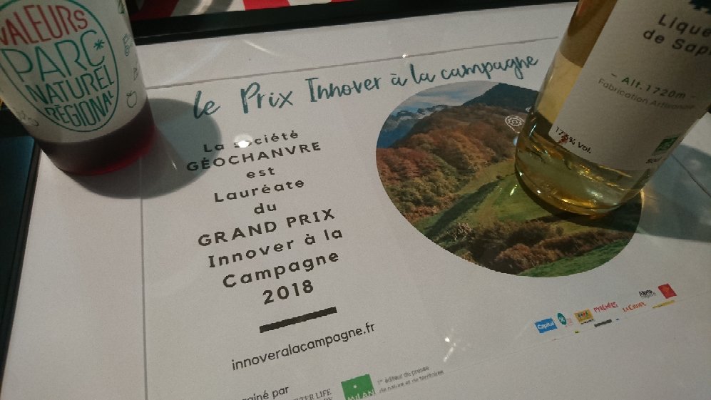 Nous sommes très heureux de vous annoncer que <a href="/geochanvre/">Geochanvre</a> a remporté le Grand Prix Innover à la Campagne !!! 🎉<a href="/InnoverCampagne/">Innover à la campagne</a> #startup #chanvre