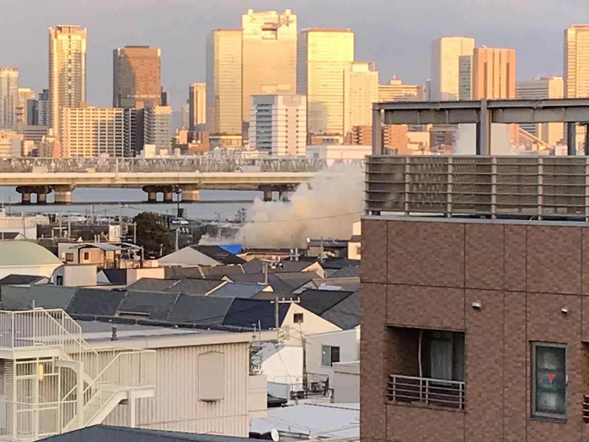 大阪市西淀川区花川で火事の現場画像