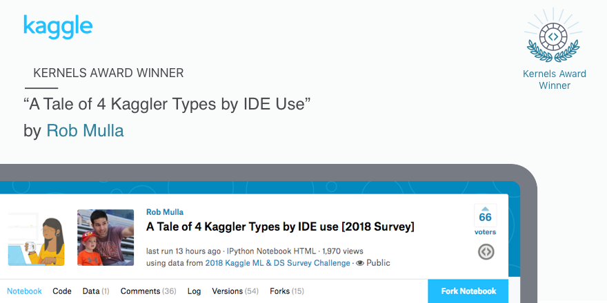 KaggleDatasets's tweet photo. This week's #KernelAwards winner uses the 2018 Kaggle Machine Learning & Data Science Survey dataset to tell a rich story about a subset of the data science and machine learning community: https://t.co/KxIymUVGwc https://t.co/ZX61S0bETD