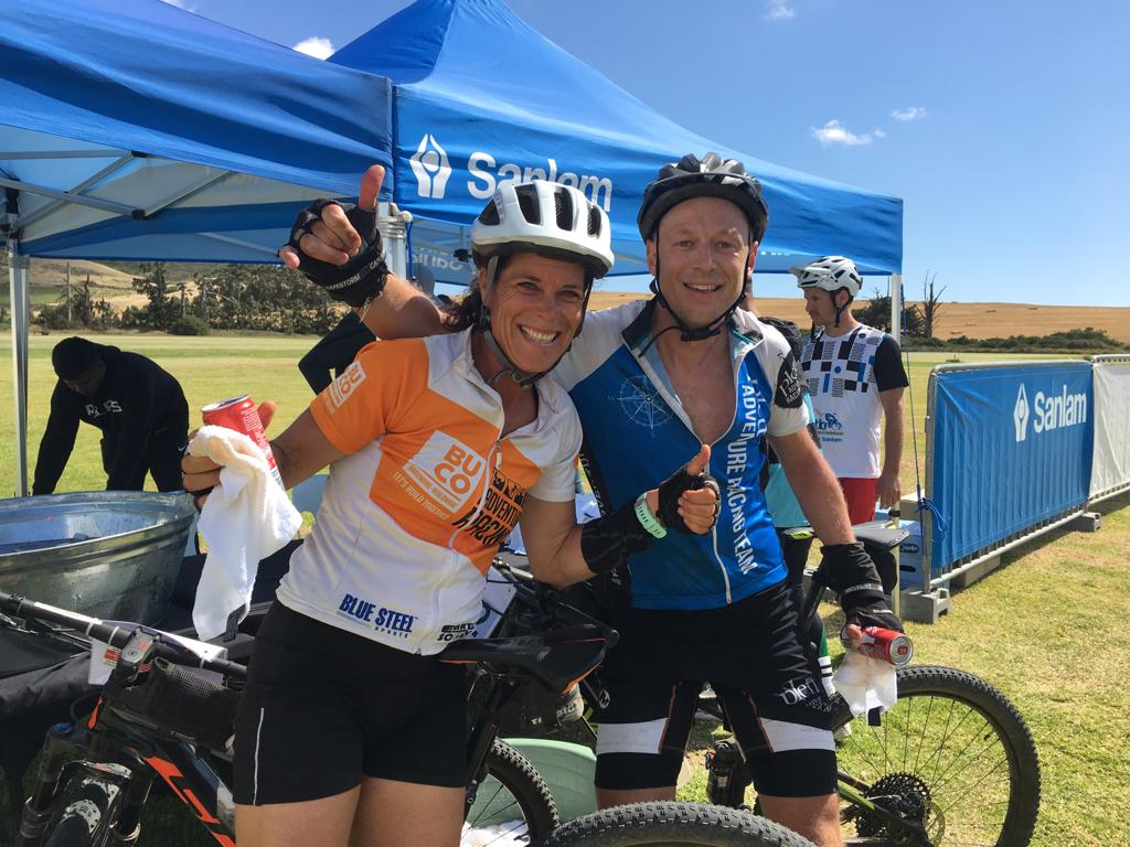 SanlamMTB's tweet photo. Second in the mixed competition were Joggie Prinsloo and Janice Venter. Pictured here were Jeannette Wylie and Petrus Maree who rounded out the mixed podium. @SanlamInvest #SanlamMTB #TygerbergMTBClub https://t.co/Cmk5DNQq9u