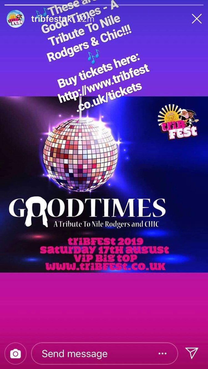 ChicTribute's tweet photo. Check This Out!!! Good Times - A Tribute To Nile Rodgers & Chic are playing @TribfestUK 2019 @GoodTimesBand01 #Goodtimeschictribute #nilerodgers #SisterSledge #davidbowie #daftpunk #dancedancedance #getlucky #iwantyourlove #goodtimes @VocalzoneHQ @cosmicears #cariaddrums https://t.co/aqVpx48JHb