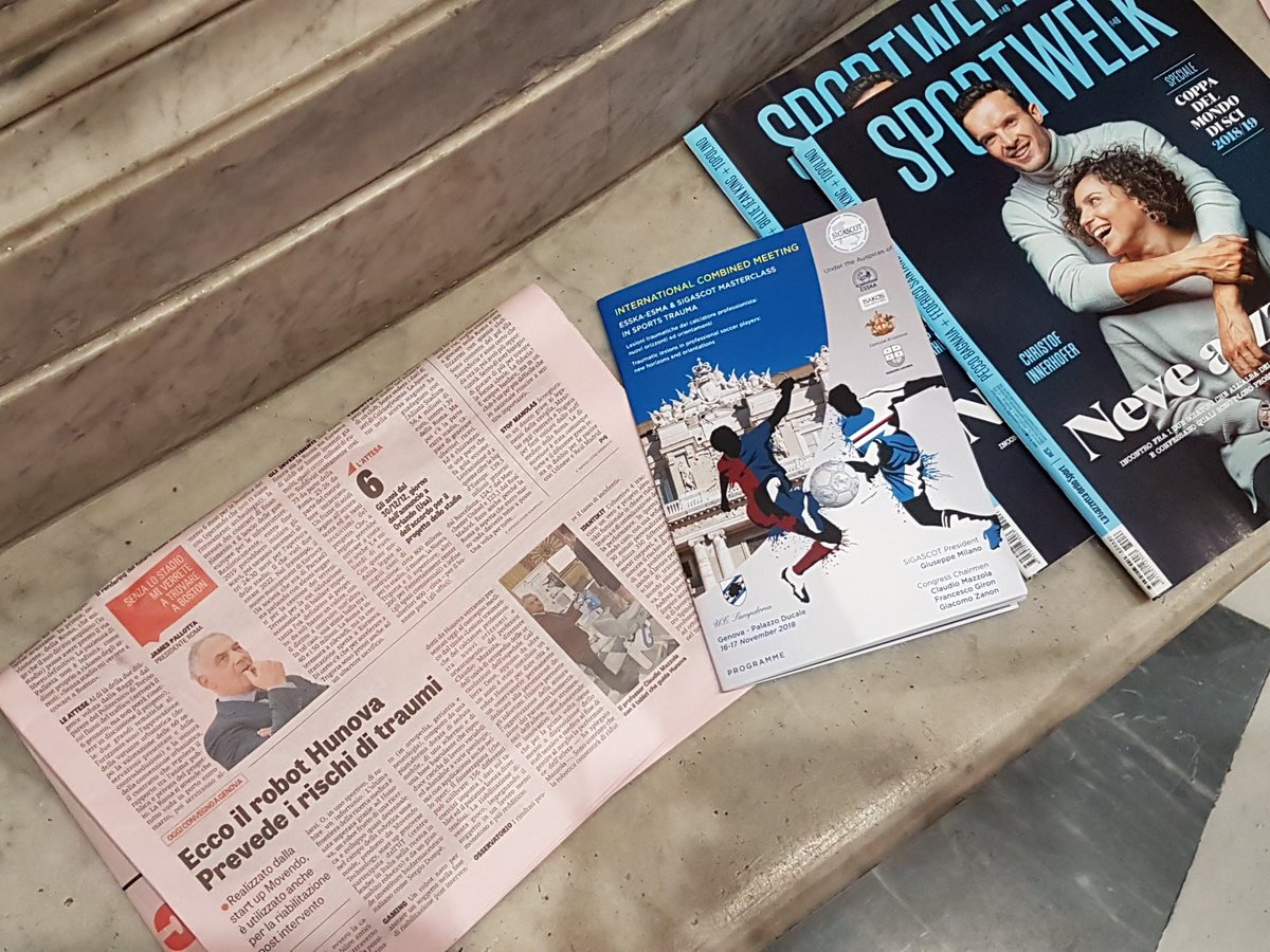 movendotech's tweet photo. Oggi, in occasione dell'International Combined Meeting EESKA-ESMA & Sigascot sugli infortuni e sport, si parla di Movendo e di hunova su La Gazzetta dello Sport!
#sigascot #hunova #movendotech #enablingpeople #sport #sportrehabilitation #traumi #riabilitazione #lesioni https://t.co/HktNsadRDl