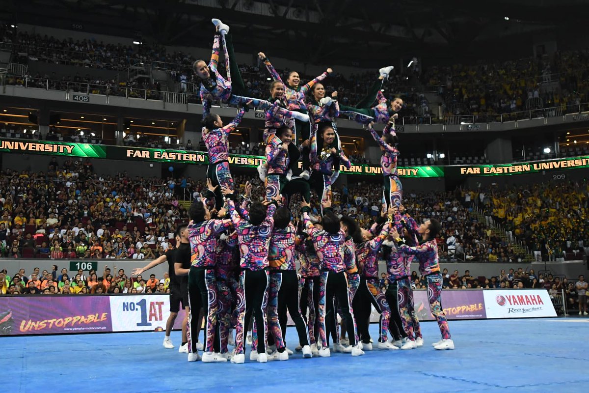 ABSCBNNews's tweet photo. @cedrickkbasco MOA Arena is back to the 70's with FEU Cheering Squad's routine #UAAPCDC2018 | via Mark Demayo, ABS-CBN News https://t.co/CSMJaFPfpw