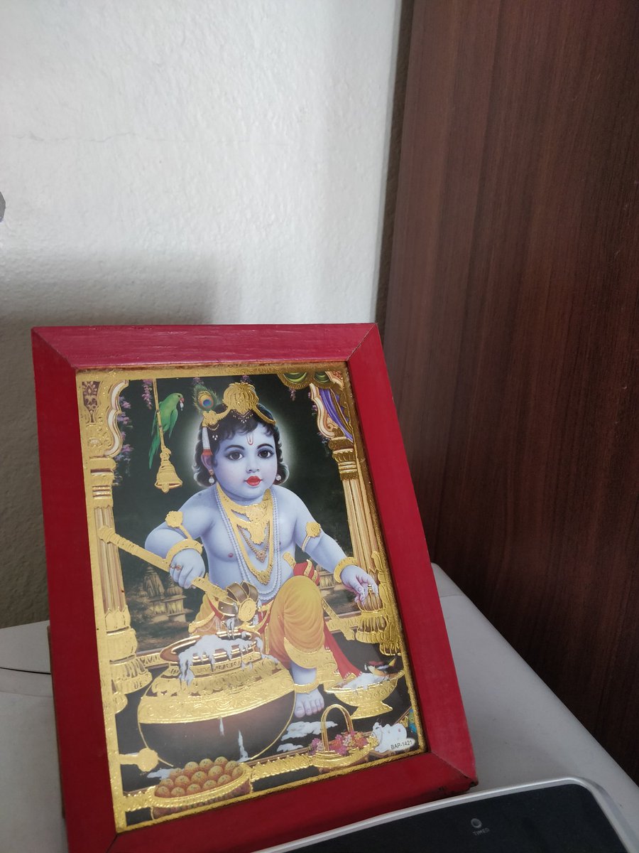 For the first time your mum and my mum agreed with each other, and it was to replace my photo with Krishna& #39;s.