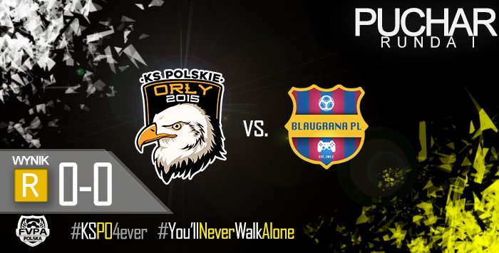 2 punkty na poczatęk!
Przedwczoraj rozegraliśmy dwumecz z <a href="/PlBlaugrana/">Blaugrana PL FIFA</a> w ramach 1 kolejki fazy grupowej Pucharu <a href="/FVPA_Poland/">FVPA Polska</a> . Dwa równe mecze, dwa remisy.
Teraz w pucharze pauzujemy i szykujemy się na 3 kolejkę, w której stawimy czoła @DEVASTATIONPLWK 🙂