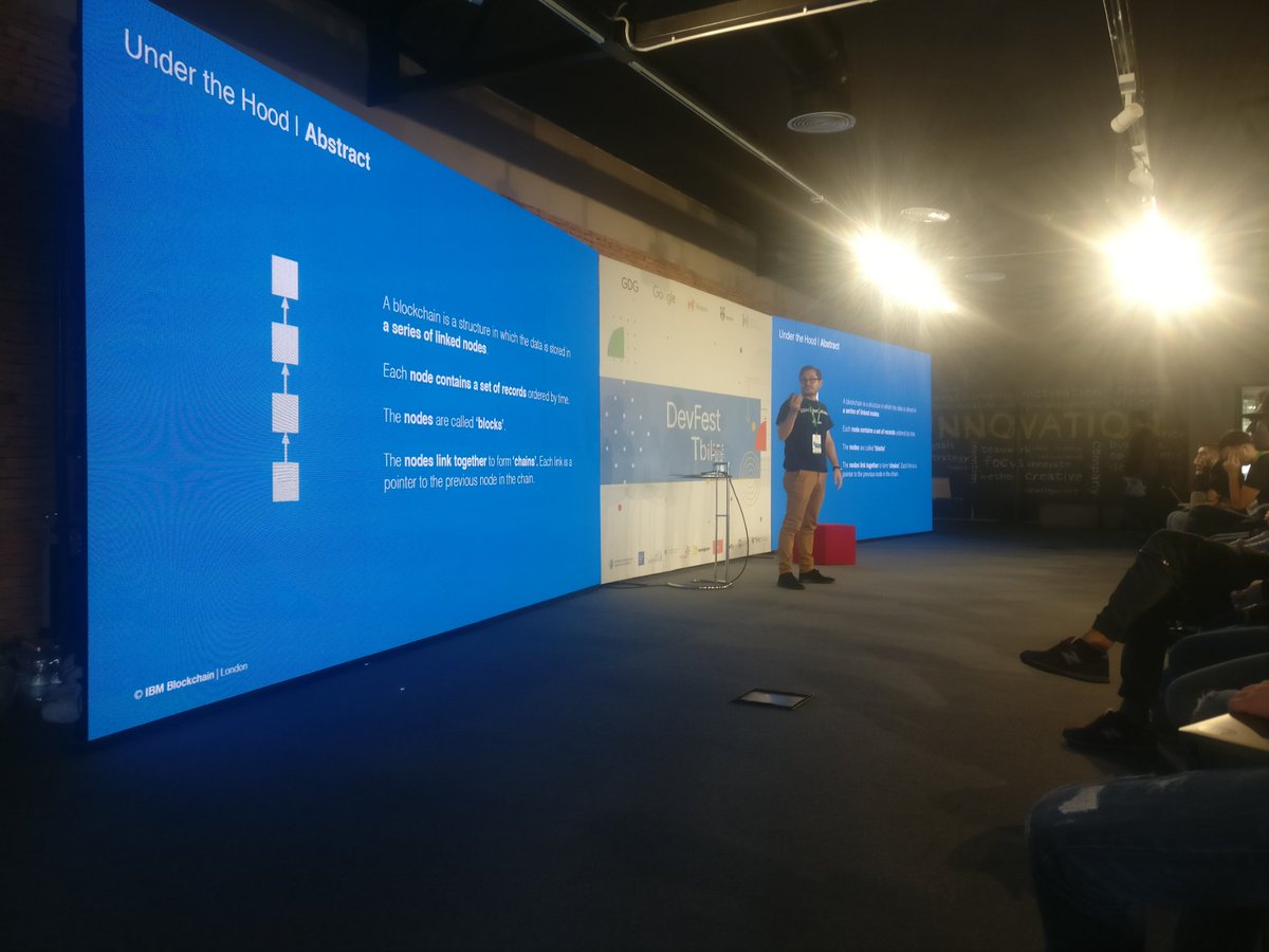 sofiya_huts's tweet photo. Cesare Valitutto is speaking about blockchain at #DevFestTbilisi https://t.co/6SmXOqmjV3
