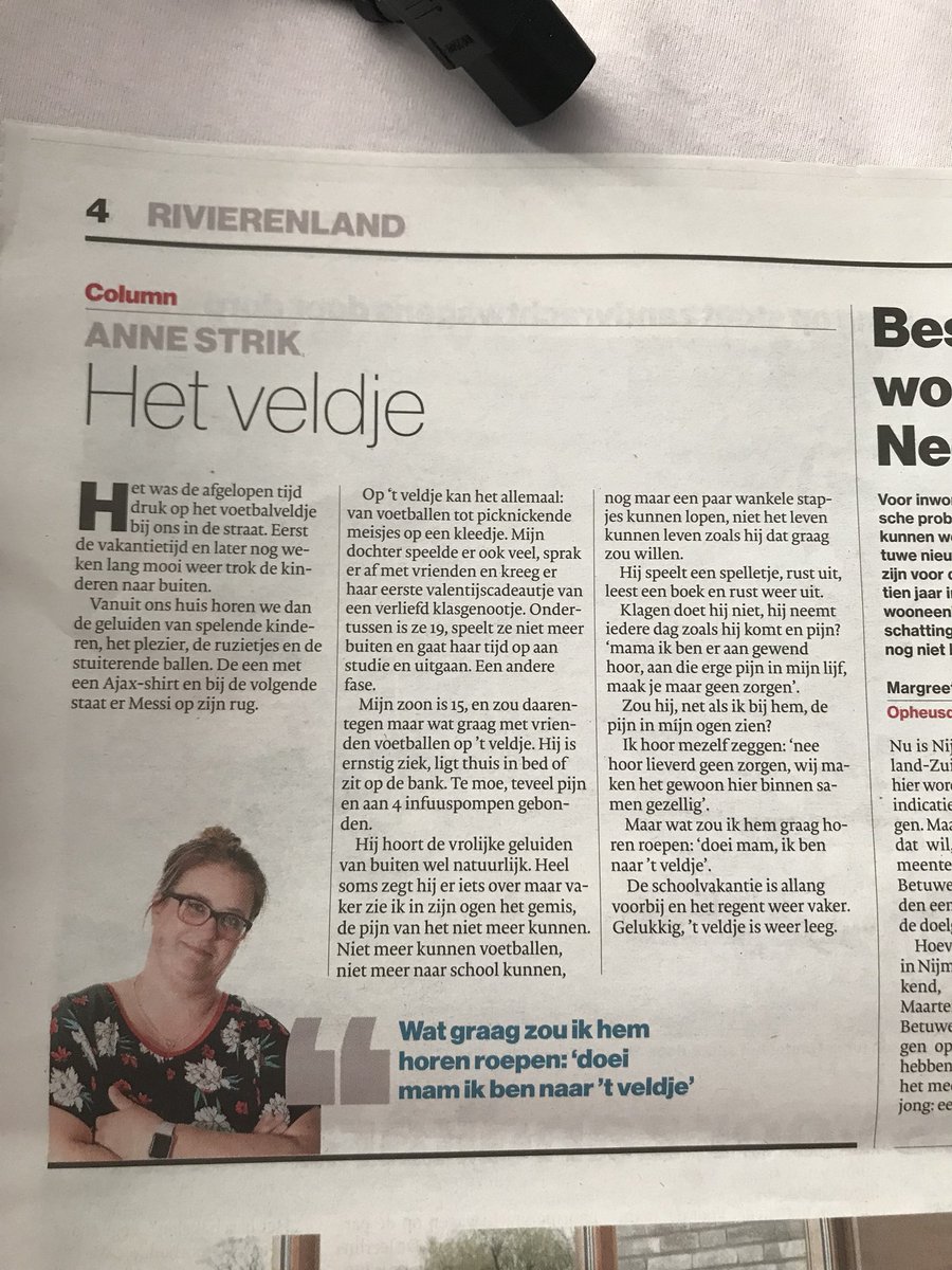 AnneStrik's tweet photo. Mijn eerste column voor de Gelderlander! 

Ik heb nog geen werkend linkje maar natuurlijk wel een foto van de papieren krant. https://t.co/mnDChk0Kwe