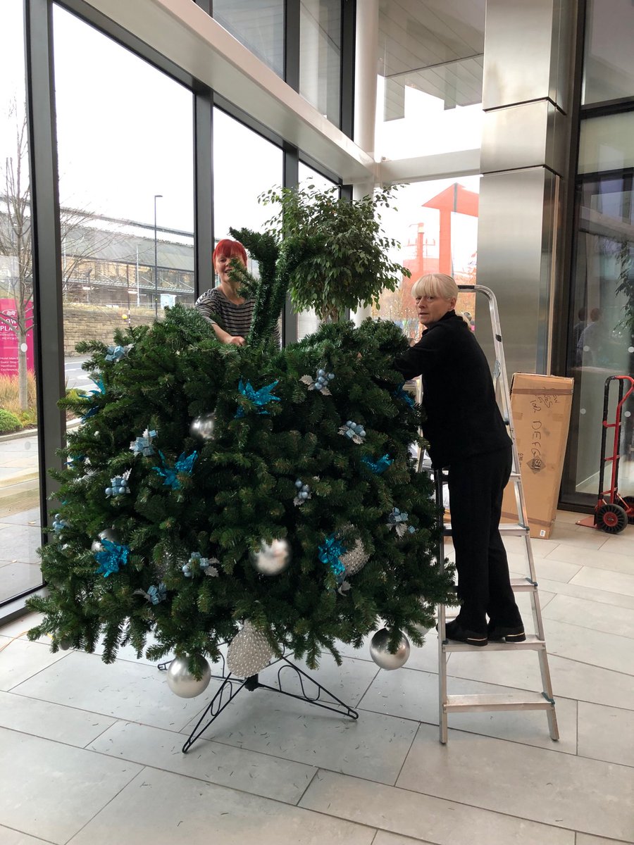 dandyevents's tweet photo. And so it begins 15ft tree &amp; 2x8ft ⁦@crownplaza⁩   Lot of deco for amazing team https://t.co/xnAZ8LMqnc