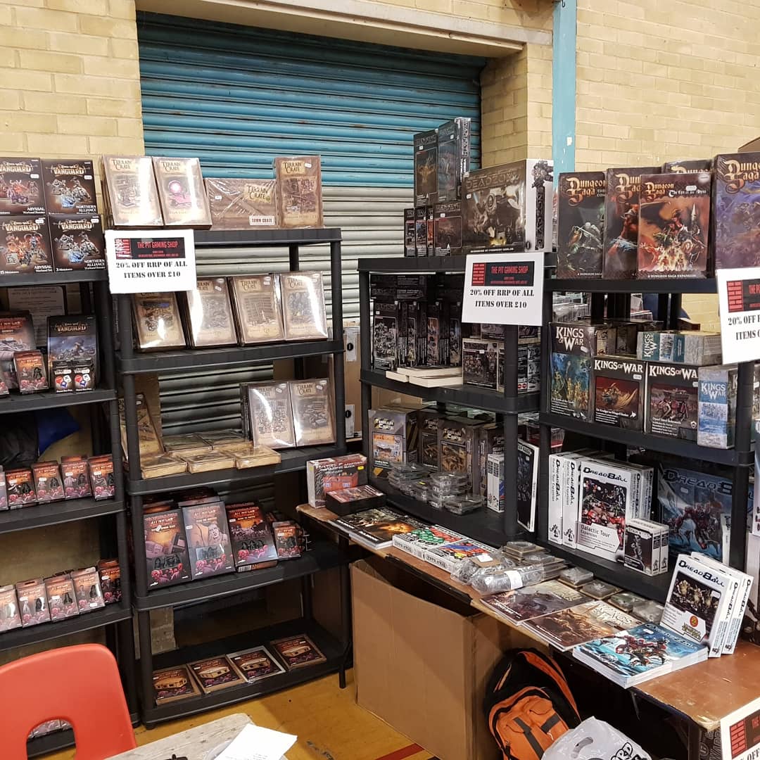 thepitgameshop's tweet photo. We are at Warfare in Reading! But only partially as The Pit as we are officially the Mantic stand for this weekend, The Mantic Pit!!! Pathfinder Tom is with us running the brand new Here's Negan #thepitgamingshop #thepitworldtour2018 #warfare #Mantic #themanticpit #heresnegan https://t.co/n0r98SJuWN