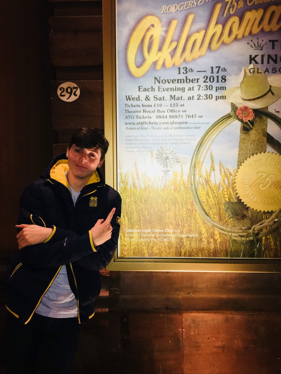 Tiggersimpson's tweet photo. All your hard work has paid off. Performing in Oklahoma in the Kings Theatre. We are all so proud of you. Final show tonight. https://t.co/1gs7QNq2n4