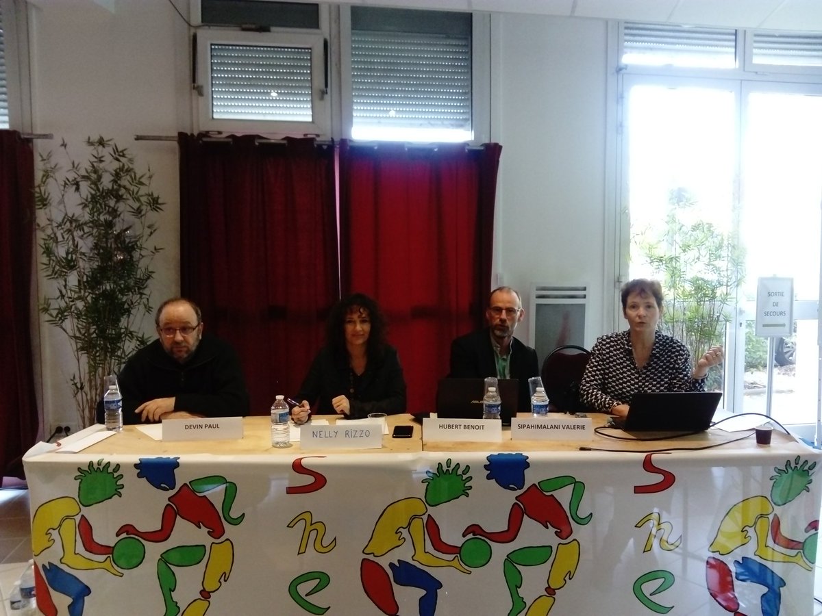 snepfsu's tweet photo. Regard croisé sur l'école au forum école avec Valérie SIPAHIMALANI SGA SNES, Nelly RIZZO SN SNUIPP, PAUL DEVIN SG SNPI et Benoît HUBERT SG SNEP-FSU
#ColloqueEpsSnepFsu
#FSUENGAGÉEAUQUOTIDIEN https://t.co/DRmB017qlR