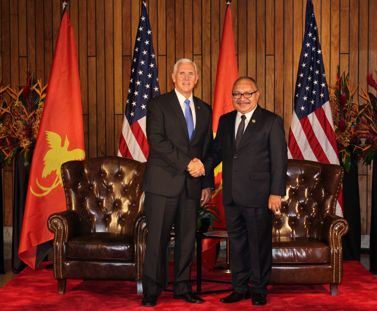 <a href="/VP/">Vice President JD Vance</a> met with PM O’Neill today in a sign of the close relationship between our leaders and our people.  This is the latest chapter in our important relationship, as the United States has partnered with PNG for progress over many decades.  #VPinAsia, #APEC2018