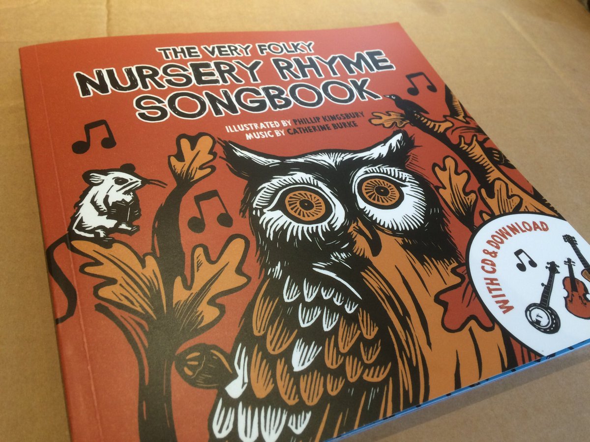 WSP_Phillip's tweet photo. We are so excited that our nursery rhyme songbook is ready and back from the printers. #ChildrensBooks #linocut #owl #illustration https://t.co/ovDrzbGpVe