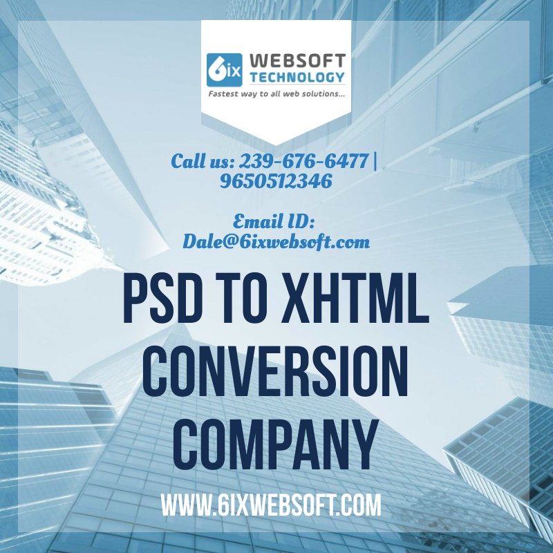 6ixwebsoftIndia's tweet photo. PSD to XHTML Conversion Company
6ixwebsoft is not just another company that provides PSD to XHTML services as offered by hundred of other companies but there are plenty of reasons, which makes us one of the best website designing companies in the world.
#PSD_To_XHTML #company https://t.co/eXLplRrDhT