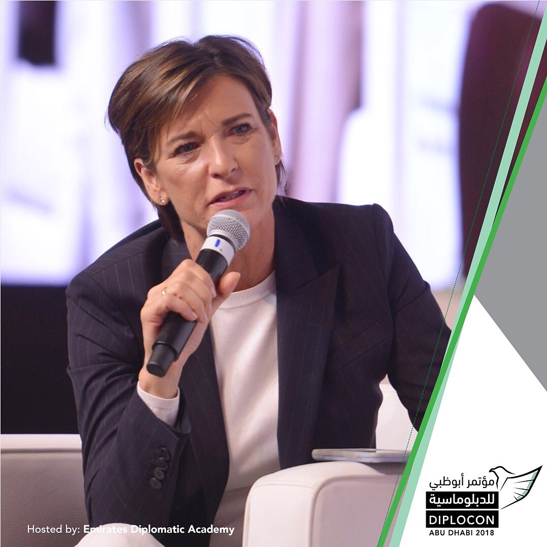 AGDAUAE's tweet photo. We were delighted to have @BeckyCNN moderate a panel on "Lessons in Diplomacy for Peacemaking" at #DiploCon2018. With conflicts affecting several countries in the region and beyond it is more important than ever that #diplomacy is used to find solutions to end these conflicts. https://t.co/ohldD2Iaiq