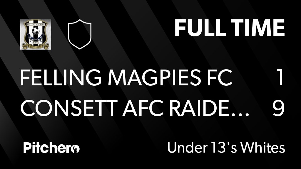 FellingMagpies's tweet image. FULL TIME: Felling Magpies FC 1 - 9 Consett AFC Raiders
#FELCON #Pitchero
fellingmagpiesfc.co.uk/teams/65279/ma…