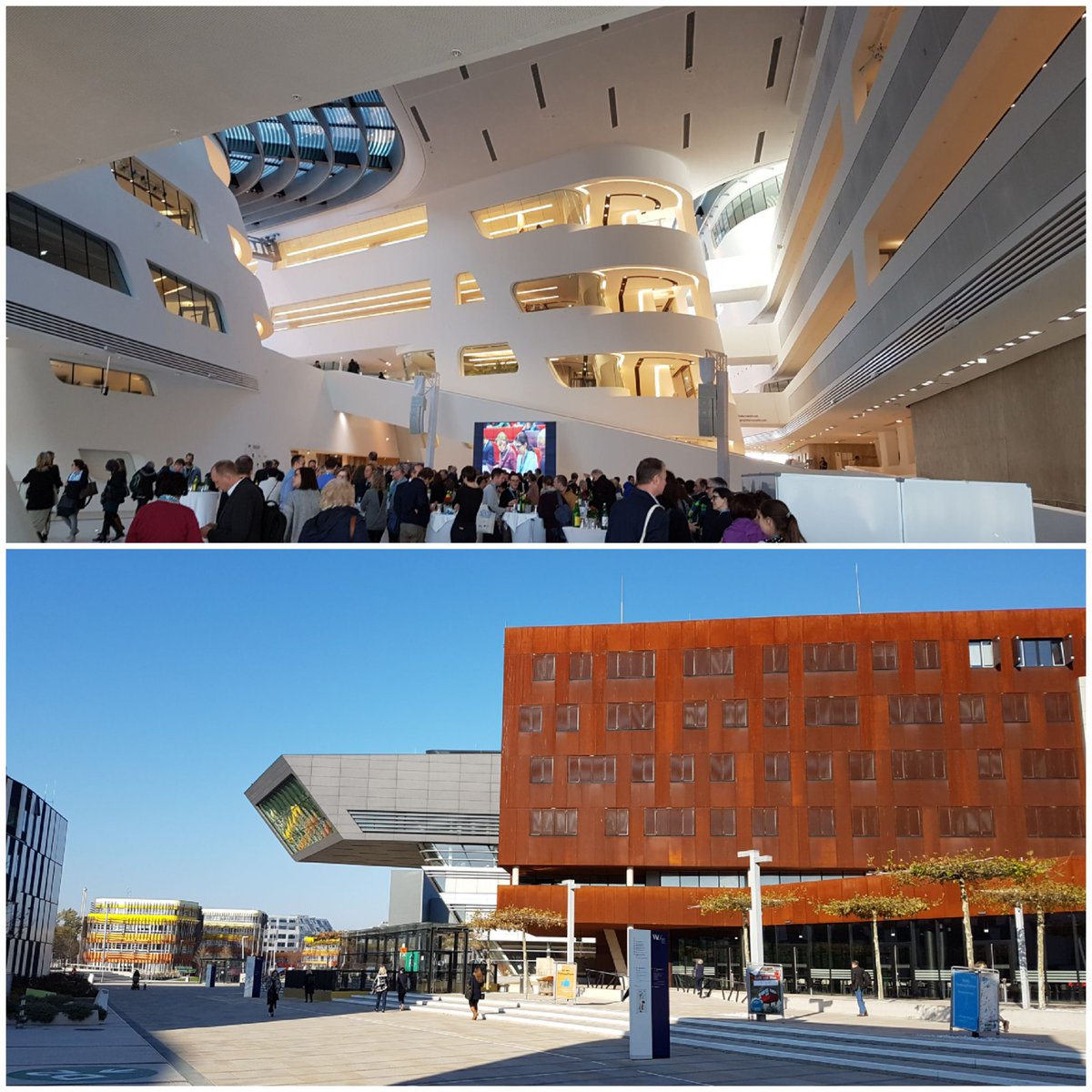 VanDammeEDU's tweet photo. Very impressed by the magnificent campus of @wu_vienna with its modern learning-friendly architecture #eqaf2018 https://t.co/ykSk7KSSMs