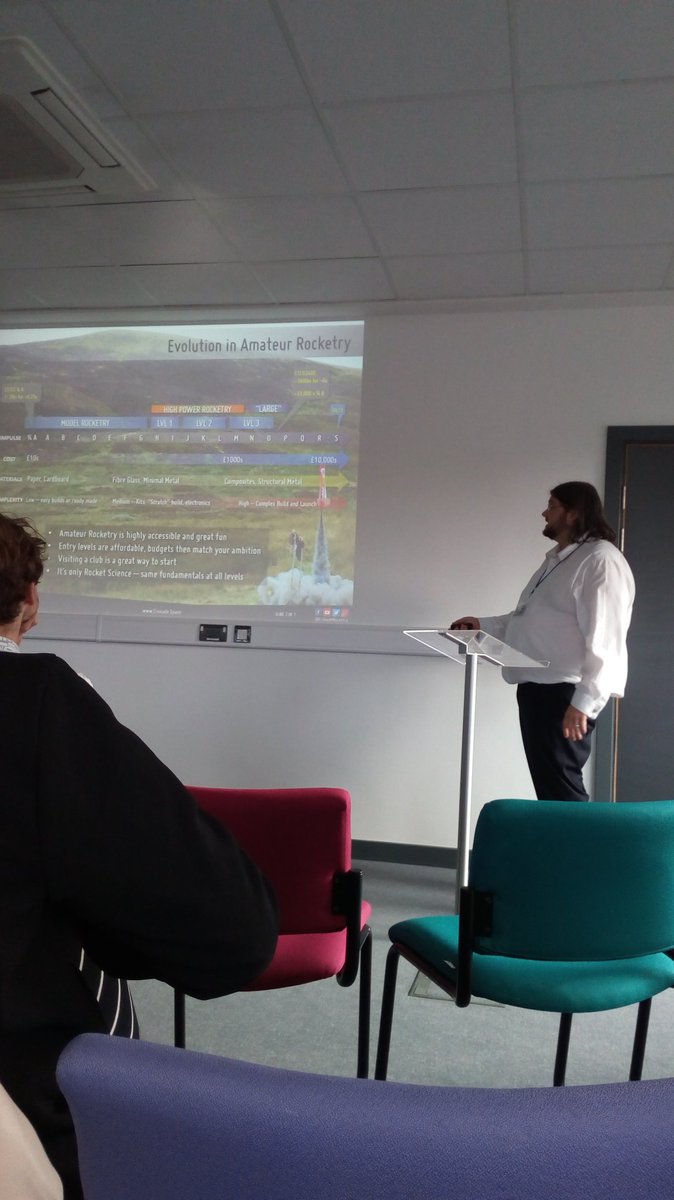framptonspace's tweet photo. @crusaderocketry showing us it's only rocket science. Amateur rockets are open to all @spaceupleics #space https://t.co/w77b549o0N