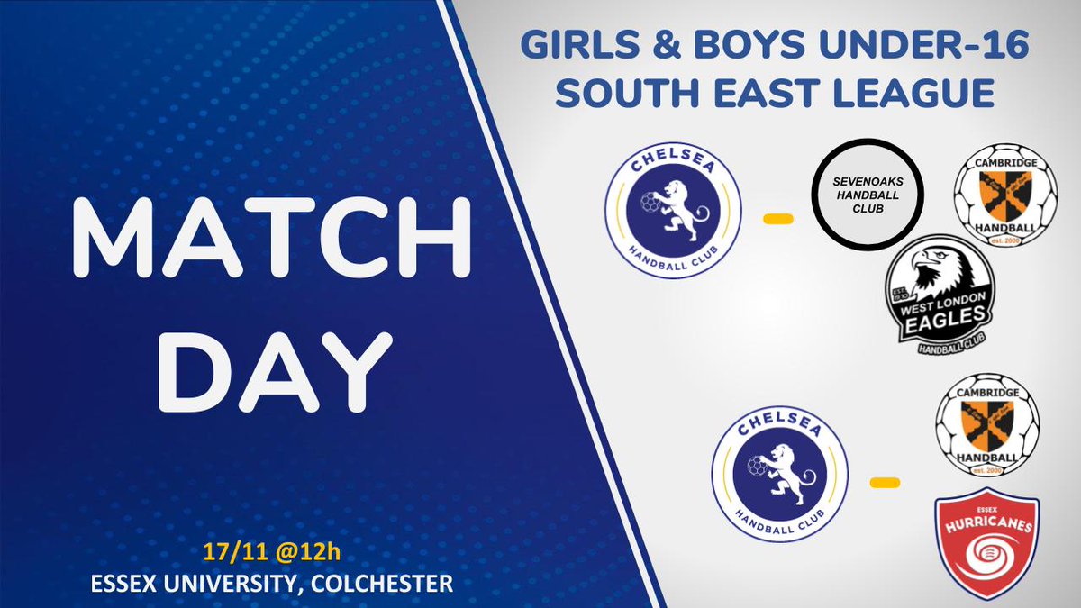 ChelseaHandball's tweet photo. π¨ #Matchday π¨
π @englandhandball #League
So much action today!
All senior teams and boys and girls U16 will be giving everything they have competing and enjoying, learning and growing!
Good luck!!
#ChelseaHandball π΅β«
#londonhandball
#goChelsea
#supportlocalsport https://t.co/IoqQSnJ2Eu