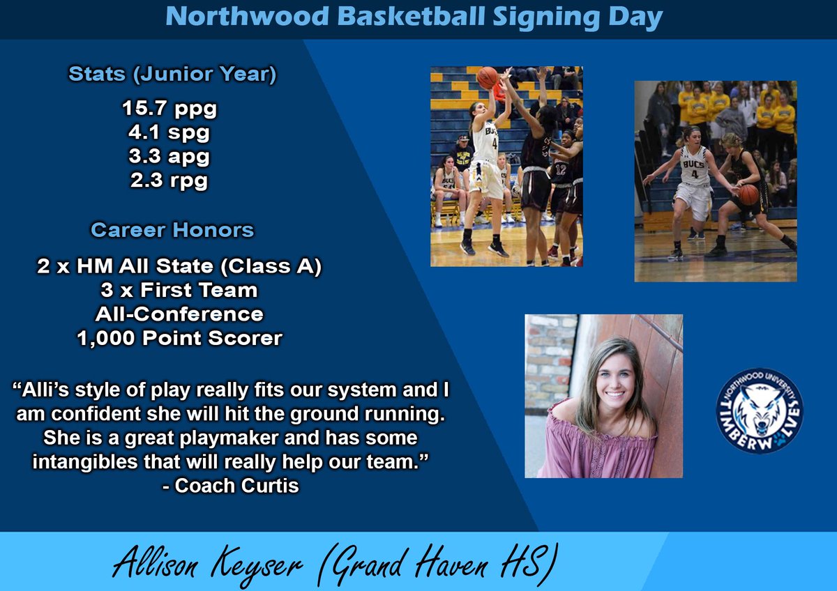 NorthwoodWBB's tweet photo. Couldn’t be more excited to officially welcome Alli to our family! #signingday2018 https://t.co/7BiVOKSYrr