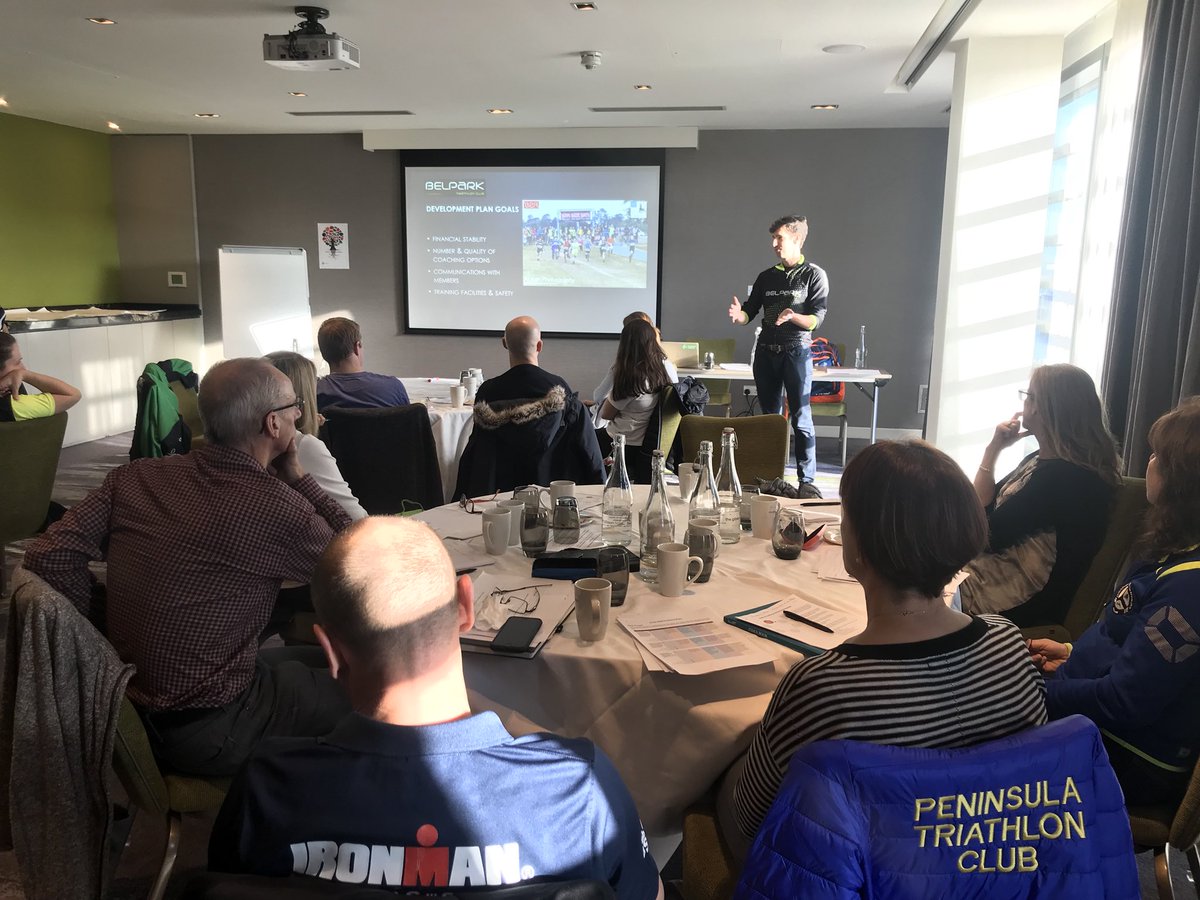 tri_ireland's tweet photo. David Power of @BelparkTri speaks at this afternoon’s Club Development Day.
Lots of information for #triclubs to take home on governance, the #TIClubmark Scheme, planning for the future & social media. https://t.co/A3JtiB1Eqd