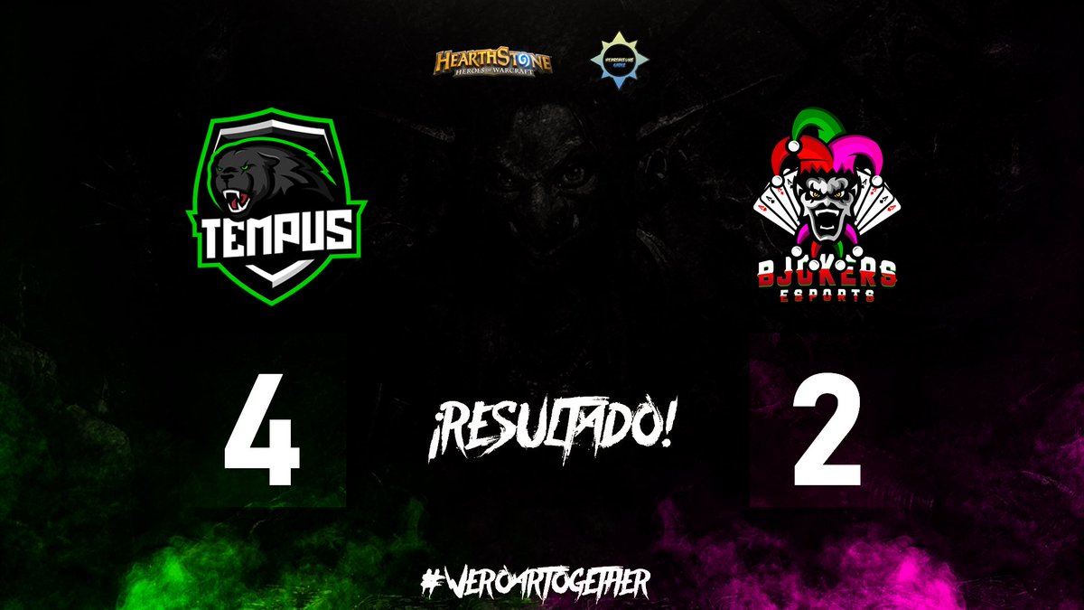 Tempus_eSports's tweet photo. [#Hearthstone][#Competición]

Nos imponemos a nuestro rival y solo nos queda esperar para ver si conseguimos pasar de fase. #WeRoarTogether ��🏻

🏆 #Liga2cabezas (@HSCadiz)
🆚 @BJokers_eSports https://t.co/f7TJ1Z2uKh