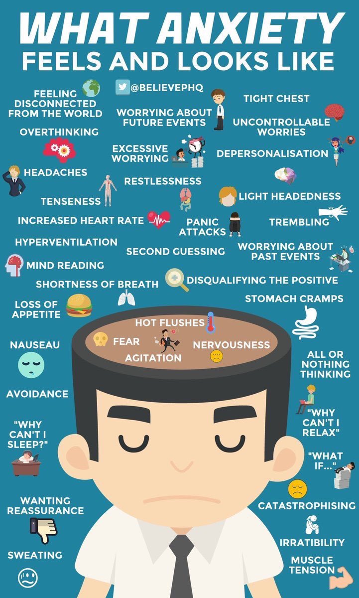 LEAD_Coalition's tweet photo. Please reTweet if you have โ or someone you know has โ experienced any of these symptoms of #anxiety while #caregiving.
(image via @BelievePHQ) #Alzheimers #dementia https://t.co/IN2WYYfYm5
