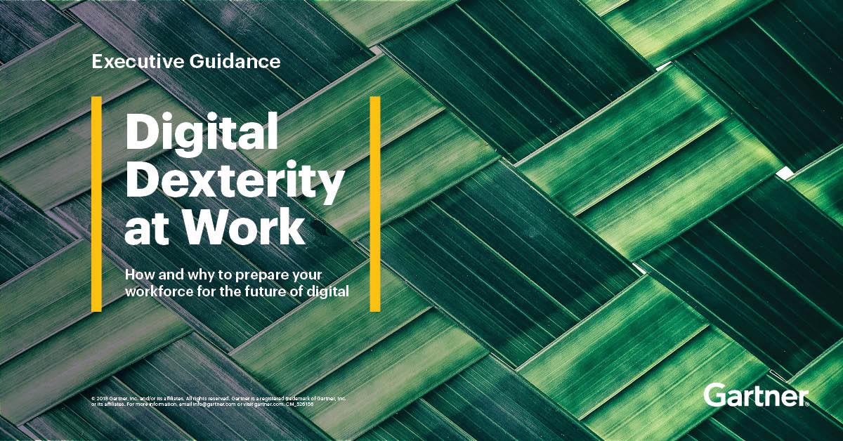 RT Gartner_inc 'Create an environment that fosters digital-ready talent. Download Gartner's Executive Guidance on #DigitalDexerity at Work and discover how to prepare your organization for the digital future: gtnr.it/2PyL6nc #digitalbusiness #di… '