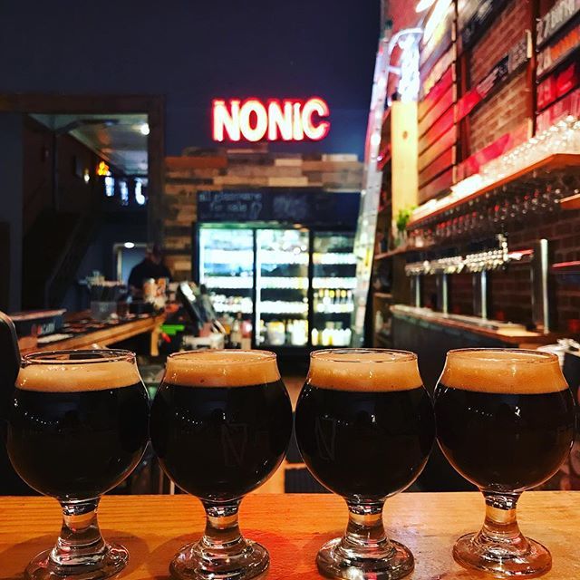 NonicBar's tweet photo. Can you tell which one is which? Hint: one tastes like all the others combined. Our last Craft Beer Week event is tonight, and we have some delicious @scofflawbeer milkshake stouts for it. Along side some of the core beers, we’ll be pouring:
Neapolitan M… https://t.co/X3399T50RP https://t.co/vHLJ8T9LlQ