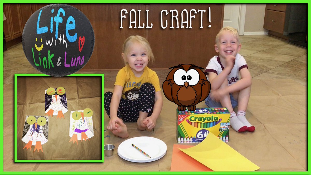 life_link_luna's tweet photo. “Whoooo” likes crafts?🦉 #Newvideo! Join us for #craftingforkids fun with Link and Luna! Special #announcement!😁 Watch, comment, like, and #subscribe if you enjoy!💕 #kidsyoutube #linkandluna #owlcrafts #kidsvideos https://t.co/8E9K5VU9W9 https://t.co/yjpHdRCee2
