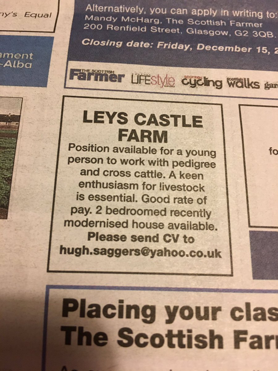 JobfarmScot's tweet image. #scottishfarmer position available for young person