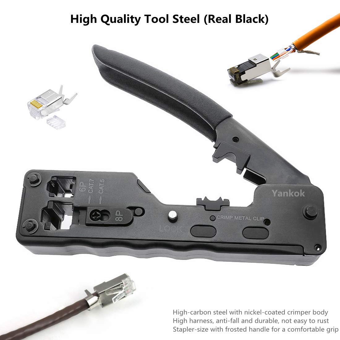 JelenaPeiz's tweet photo. Introducing the #Yankok Compact Cable #Crimper For CAT5e CAT6 CAT7 4P 6P 8P RJ11 RJ12 RJ22 RJ45 STP/UTP Round Twisted Cables #YK006CR01 (Real #Black)
#YankokTools #YankokLife #Amazon #Prime #CableTools #Tools
https://t.co/NfzKsURn98 https://t.co/vbpEWdIKIQ