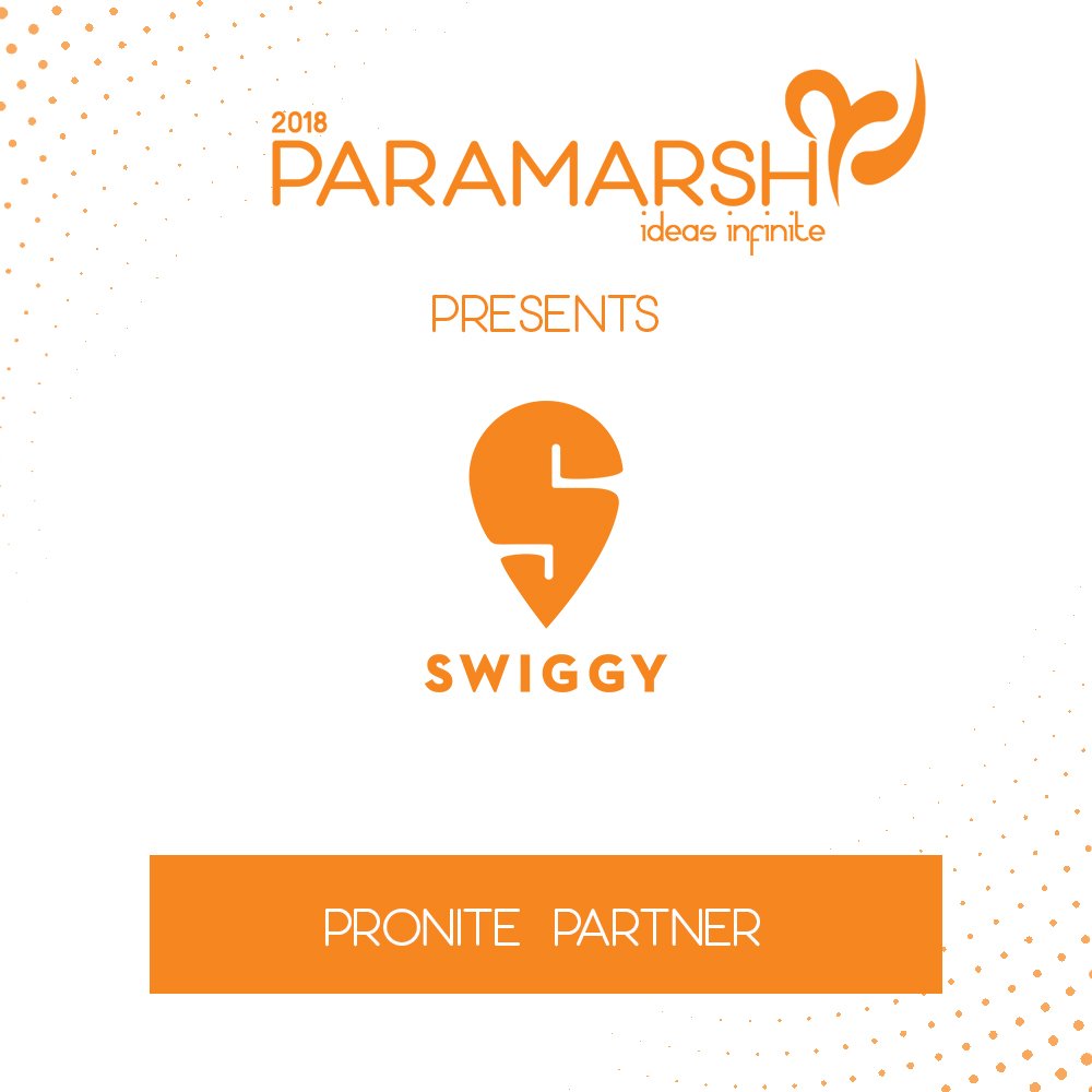 MSU_Paramarsh's tweet photo. Pronite Partner: Swiggy

#swiggy
#paramarsh2018
#ideasinfinite https://t.co/8qnDfkUS5P