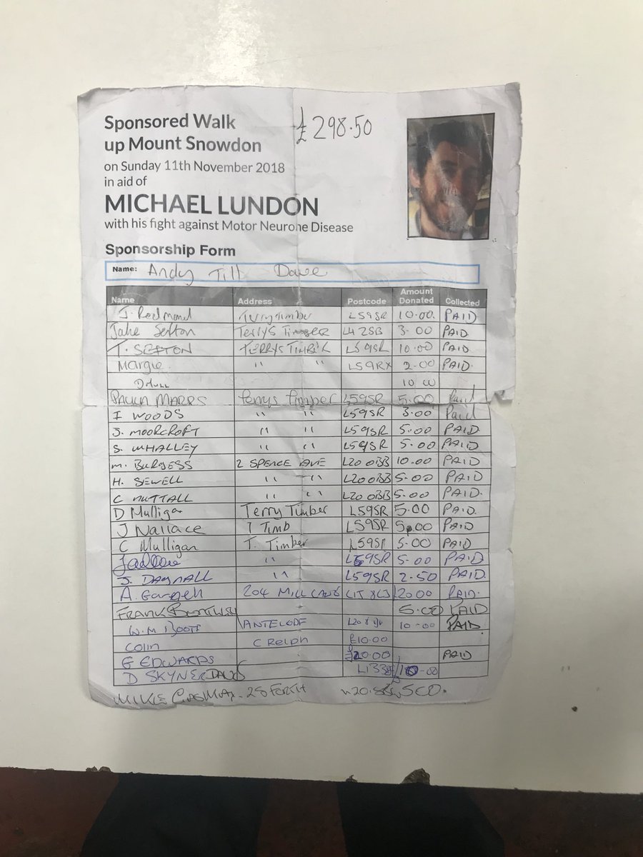 TerrysTimber's tweet image. A big well done to our Dave Burgess Who has raised £298.50 for Micheal Lundon and his battle with motor neurone disease by climbing all the way to the top of Mt. Snowdon👏🙌