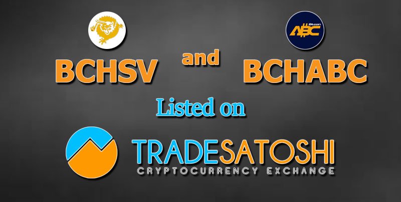 TradeSatoshi's tweet image. $BCHABC and $BCHSV
Listed on Tradesatoshi Cryptocurrency Exchange
All users holding BCH have received ABC and SV coins
You can now trade $BCHABC and $BCHSV on $BTC $DOGE $LTC $USDT and $ETH base markets