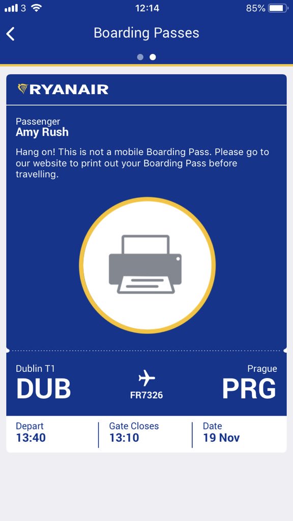 Ryanair on Twitter: "@rushamy Hello Amy, unfortunately you will need to print your pass because of the visa stamp. gc" / Twitter