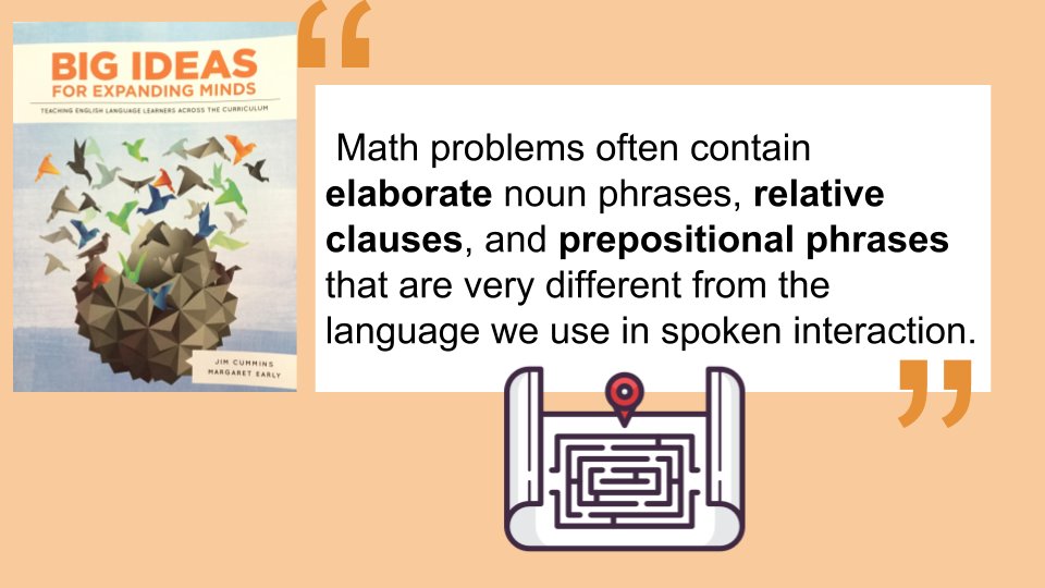 TanKHuynh's tweet image. The language of math is different than the spoken language. This is why we need to teach math as a language. #SD61_bkclub #ellchat #esl #esol #tesol #eal #eld @Kaizenchick