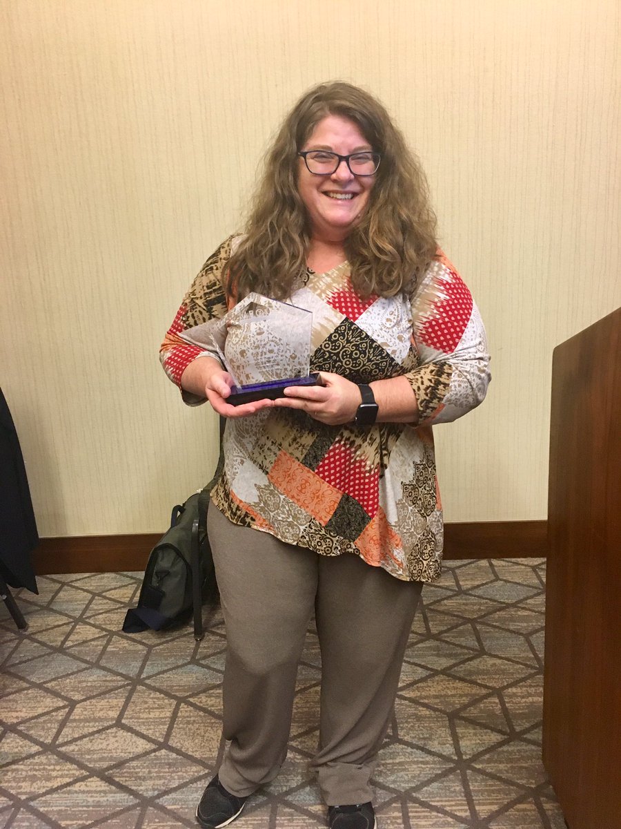 MEOCouncil's tweet photo. Last night at our business meeting at #Mesa18, we presented our now past-Past President @bpetzen with the Lifetime Achievement Award in recognition of her service to the field and MEOC! https://t.co/bxaKlgILVG