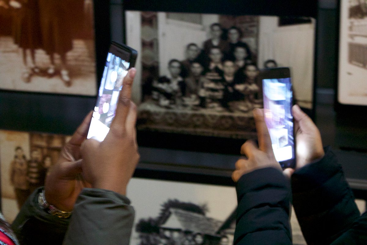 RooseveltHSDC's tweet photo. Our scholars had a powerful visit to the @HolocaustMuseum yesterday. They tested out an AR (Augmented Reality) portion in the Museum's tower of faces exhibit and heard from Holocaust Survivor Steven Fenves. @DCPSCornerstone @DCGlobalEd #WhatIDoMatters #IEW2018 https://t.co/ZwMXwPZn9a