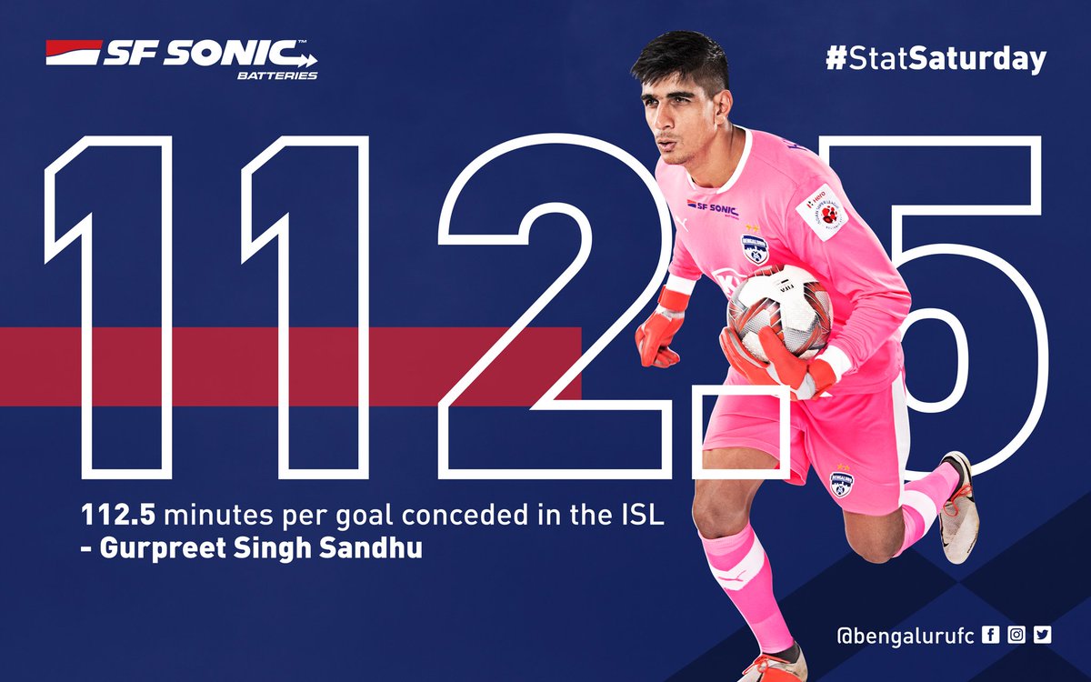 bengalurufc's tweet photo. Big man @GurpreetGK has only conceded four times in @IndSuperLeague campaign so far! @SFSonicBattery #StatSaturday https://t.co/BnmiW1tT3A