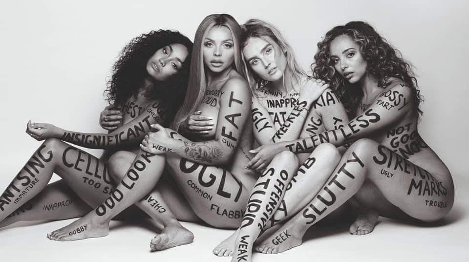 5sosworldalerts's tweet photo. Lets discuss this:

1. BOTH are messages of empowerment and promo for each group’s album.

2. BOTH are meant to spread awareness of self love, intimacy and vulnerability.

SO, to the reporters who have been praising 5SOS for this, while slut shaming LM for the same thing, stop. https://t.co/t5FDI0Ox8q